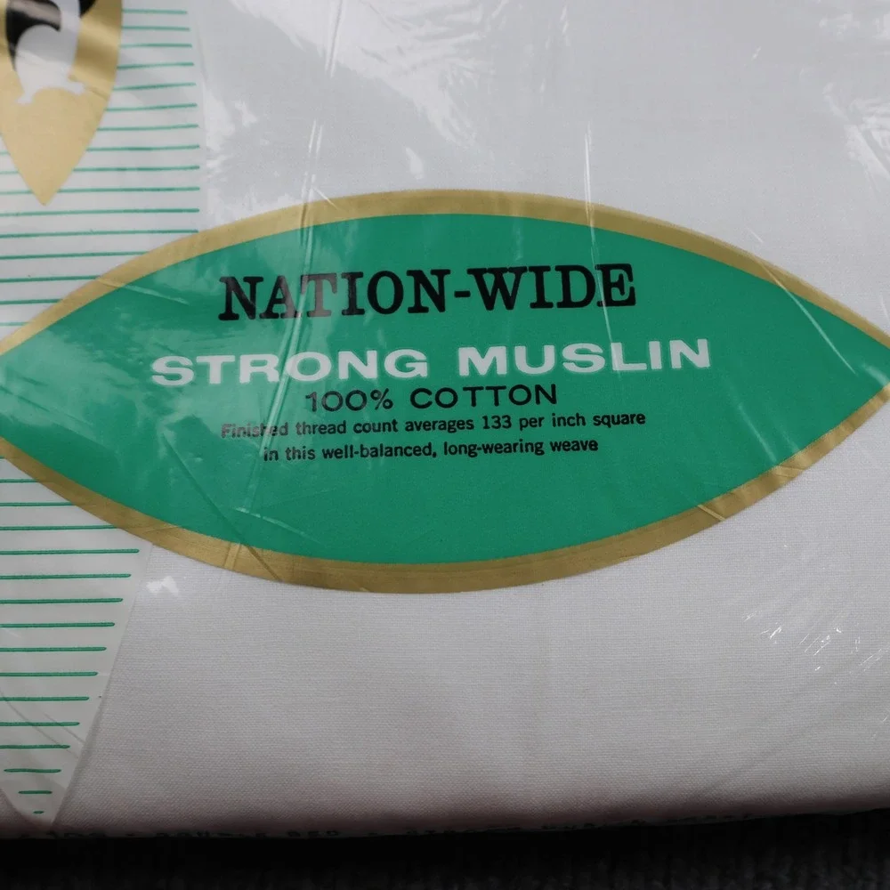 Vintage Penneys Nation-Wide Double Bed Flat Sheet Strong Muslin 81x108 Cotton‎